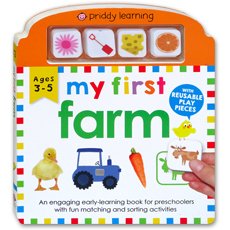 Priddy Learning My First Farm Board Book With Reusable Play Pieces