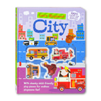 Let's Explore CITY Sticker Board Book with reusable stickers (bisa copot-tempel, bahan sticker tebal)