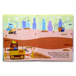 Let's Explore Construction Site Sticker Board Book with reusable stickers (bisa copot-tempel, bahan sticker tebal)