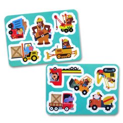 Let's Explore Construction Site Sticker Board Book with reusable stickers (bisa copot-tempel, bahan sticker tebal)