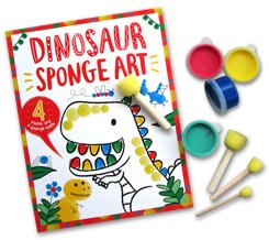 Dino Sponge Art with 4 Paints and 4 Sponge Tools