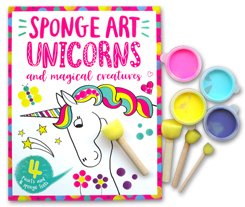 Unicorn Sponge Art with 4 Paints and 4 Sponge Tools