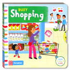 Busy Shopping- Push Pull Slide Board Book