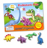 My Mini Busy Book Dino Days Prehistoric Pals includes 4 Figurines, a Playboard and a Board Book!