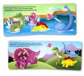 My Mini Busy Book Dino Days Prehistoric Pals includes 4 Figurines, a Playboard and a Board Book!