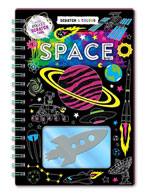 Scratch & Colour SPACE with cool scratchy pages & fantastic colouring pages