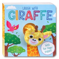 Laugh with Giraffe Board Book with Fun Finger Puppet!