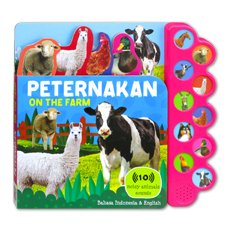 Buku Bersuara Hewan Peternakan 10 tombol suara hewan (Bahasa Indonesia & English)