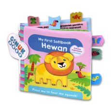 My First Softbook Hewan - buku kain interaktif (touch and feel, bunyi cit-cit / squeaky, bunyi kresek-kresek) - 2 bahasa: Bahasa Indonesia dan Inggris