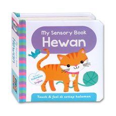 Bilingual My Sensory Book HEWAN board book - touch & feel di setiap halaman (Bhs Indonesia & Inggris)