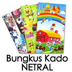 Bungkus kertas kado motif NETRAL