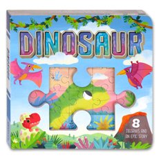 Dinosaur Board Book with 8 Jigsaw and a Cute Story