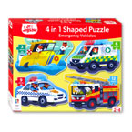 Junior Jigsaw 4in1 Beginner Shaped Puzzles Emergency Vehicles (1 box isi 4 puzzle: 3, 6, 9 & 12 keping)