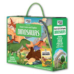 Travel, Learn and Explore â€“ Dinosaurs (Oval Puzzle 205 Pieces and A 32-Page Book!) 