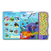 Look and Find Animal Words and Sounds Board Book with 100 Button