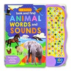 Look and Find Animal Words and Sounds Board Book with 100 Button