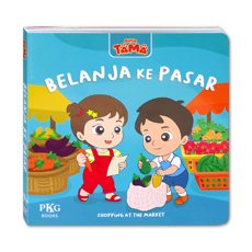 Belanja ke Pasar Board Book with Reusable Sticker